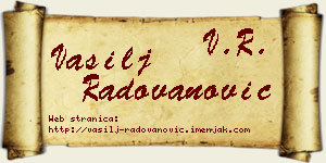 Vasilj Radovanović vizit kartica
